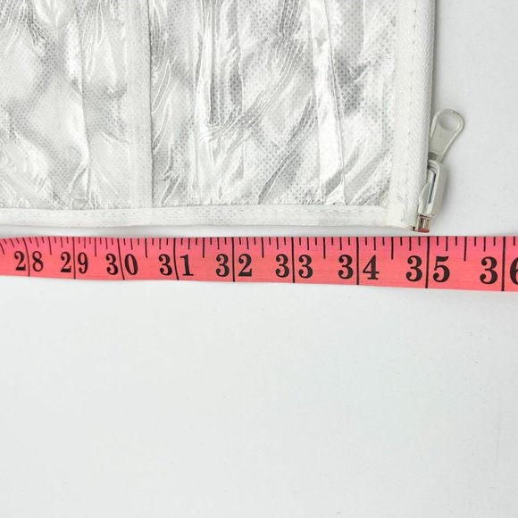 Joy Mangano Hanging Organizer White Brown Design Multiple Pockets New - Picture 8 of 8